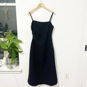 Aritzia Wilfred Black Ninette Midi Dress Size 10